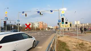 Kaip važiuoti esant šviesoforui su papildoma sekcija  Turning with traffic lights to the right [upl. by Veta]