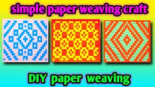 simple paper weaving craft paper weaving tutorial weaving with paper strips anyaman kertas [upl. by Ymassej]