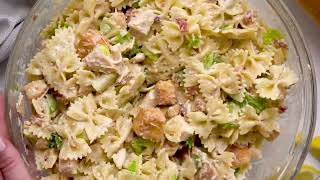 Chicken Caesar Pasta Salad Recipe [upl. by Jocko64]