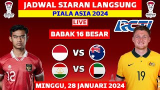 JADWAL SIARAN LANGSUNG PIALA ASIA MALAM INI LIVE RCTI  MINGGU 28 JAN 2024  INDONESIA VS AUSTRALIA [upl. by Kingsly]