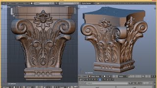 Blender 3D  simple capital modeling timelapse [upl. by Adnavoj]