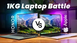 Battle of 1KG laptops Honor MagicBook Art 14 vs MacBook Air [upl. by Ellehsat603]