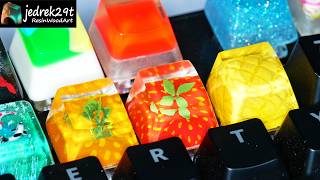 Fruity 🍍🍓🥭 Keyboard Keys How To Make Custom Resin Keycaps  RESIN ART [upl. by Acquah614]