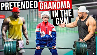 CRAZY GRANDMOTHER shocks PEOPLE in the gym Prank 1  Aesthetics in Public [upl. by Ermeena]