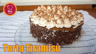 Torta Tiramisù senza uova con Pan di Spagna SUB ENGFRAESPGER [upl. by Zzabahs]