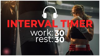 Interval Timer 30 sec workout 0 sec rest with music 3030 interval timer [upl. by Pachston]