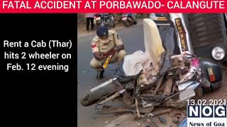 2 die in fatal accident at Calangute [upl. by Ahteral]