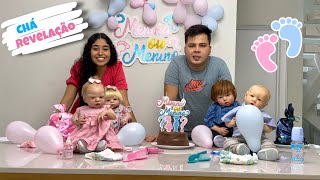 CHÁ REVELAÇÃO DOA NOVOA BEBÊ REBORN COM O PAPAI  QUEM ACERTOU 🩷🩵 GENDER REVEAL PARTY [upl. by Anot351]