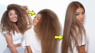 Straightening NaturalDyed Hair SILKY SMOOTH wONE SWIPE  jasmeannnn [upl. by Olegna459]