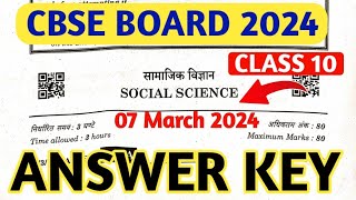 social science answer key 2024  Class 10 Social science question paper 2024 Answer key  Digraj Sir [upl. by Nnylyma]