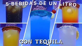 5 bebidas de un Litro con Tequila  Fáciles de preparar  Bebidas para negocio o fiesta 🤠💥🇲🇽 [upl. by Hebrew297]