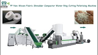 400kgh PP Nonwoven FabricPP woven bags Shredder Compactor Recycling Granulator [upl. by Secnirp657]