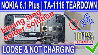 Nokia 61 Plus TA1116 Disassembly  Teardown  Loose amp NOT Charging  Charging Solution [upl. by Lesly26]