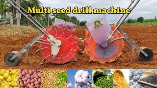 Manual multi crop seed drill machine  Specifications and features [upl. by Drucilla]