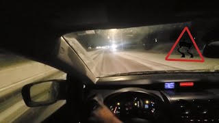 Going sideways in a FWD car in the snow  POV Dive [upl. by Thier266]