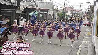 ST  AUGUSTINE ASSOCIATION FULL BAND MARCHING FORMATION PARADE maytinis 2023 yearly parade [upl. by Kendrah]