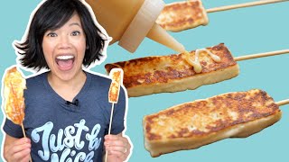 Grilled CHEESE on a Stick  DIY Korean Street Food [upl. by Enimajneb]