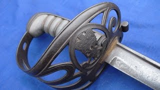 Antique British military swords 1827 pattern Rifles officers sword [upl. by Aicirpac]