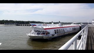 A highspeed hydrofoil boat in Saint Petersburg Russia 2014 [upl. by Ardnasela]