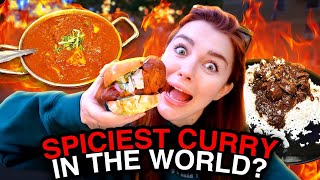 Eating the Spiciest Foods in New York City World’s Hottest Curry [upl. by Tymes]