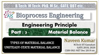 MATERIAL BALANCE  Part 3 Unsteady State Mass Balance  Bioprocess  GATE 2022  DBT  BIOTECH [upl. by Ahseeyt69]