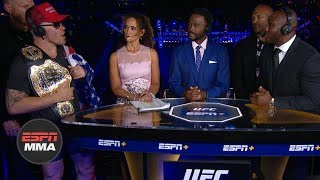 Colby Covington Kamaru Usman get heated during UFC Fight Night Post Show  ESPN MMA [upl. by Anit612]