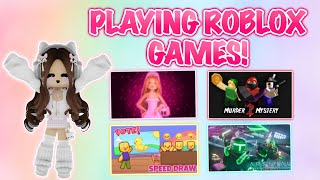 PLAYING GAMES ON ROBLOX LIVE [upl. by Zantos587]