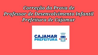 Concurso Prefeitura de Cajamar Correção da Prova do Cargo de PDI [upl. by Buerger]