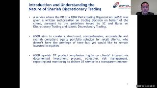 ICM Webinar 2023 7 What are Shariah Discretionary Trading Services [upl. by Ute]