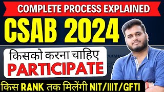 CSAB 2024 Complete Process  किस Rank वाले Students को करना चाहिए Participate  csab2024 [upl. by Gasperoni]