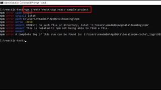 Fix npx createreactapp Error No Such File or Directory lstat C\Users\username\AppData\npm [upl. by Enelrahc654]