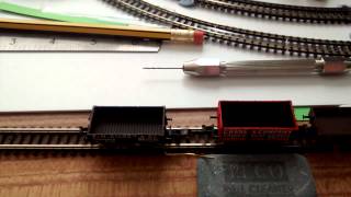 N Gauge PECO Manual Uncoupler SL330 fitted to SETRACK [upl. by Elyrrad]