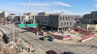 4K 2160p  Glenn Korff School Of Music Construction  10th and Q  Lincoln Nebraska  Feb 21st 2024 [upl. by Cornelia]