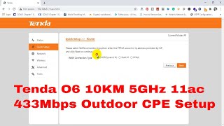 How To Configure Tenda O6 5GHZ as Router mode  Technical Hakim [upl. by Wyler]