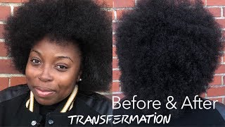 Silk Press Transformation on 4C natural hair  before and after [upl. by Sucramrej]