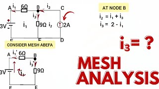 HOW TO USE MESH ANALYSIS IN A CIRCUIT HAVING VOLTAGE AND INDEPENDENT CURRENT SOURCE [upl. by Efron]