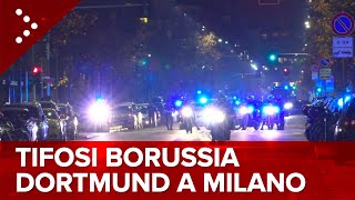 LIVE MilanBorussia Dortmund tifosi verso lo stadio per partita Champions League diretta video [upl. by Rma]