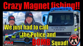 Police and Bomb Squad called crazy magnet fishing 53 [upl. by Farlay]