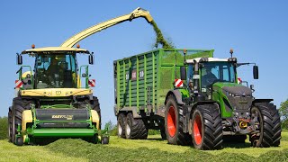 Grashäckseln 2024  Feldhäcksler von Krone Claas und New Holland  Landwirtschaft in Dithmarschen [upl. by Nylzzaj]