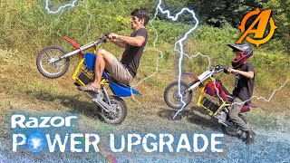 Giving Razor MX650 Electric Dirt Bike a MASSIVE Power Upgrade 38 MPH [upl. by Anneirb]