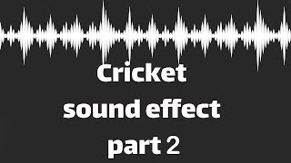 Cricket sound effect part 2 no copyright [upl. by Cousins]