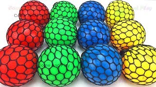 Learn Colors with Squishy Slime Balls with Microwave Toy Appliance Surprise Toys [upl. by Kcirred650]