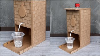 CARDBOARD WATER DISPENSER  Science Project Ideas  Arts amp Crafts  DIY School Project [upl. by Kuster196]