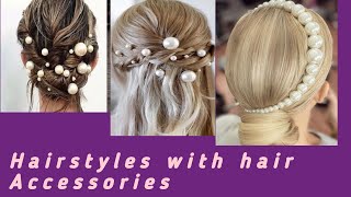 Hairstyle with hair Accessorieshairstyle with hair accessories open hair HairStyle Matters [upl. by Eednarb]