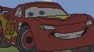 CARS MC PIXEL ART LIGHTNING MCQUEEN MINECRAFT SPEED BUILD TIME LAPSE [upl. by Sparke]