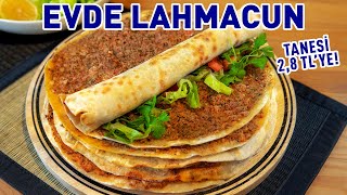 Evde Çıtır Lahmacun Tarifi  Tavada Fırınsız Lahmacun Nasıl Yapılır [upl. by Suryt688]