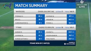 PCL 2023 Match1  Titans Vs Warriors [upl. by Paz]