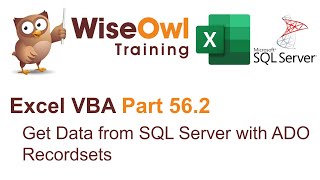 Excel VBA Introduction Part 562  Get Data from SQL Server with ADO Recordsets [upl. by Canfield]