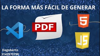 Como generar un PDF con HTML y Javascript Fácil [upl. by Jacqui903]