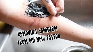 Removing The Saniderm From My New Tattoo  WTF Is Saniderm [upl. by Dyl484]